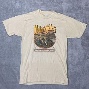 VTG T-shirt Single Stitch Motorcycles Are Good Clean Fun Mens Sz S Dirtbike 1976